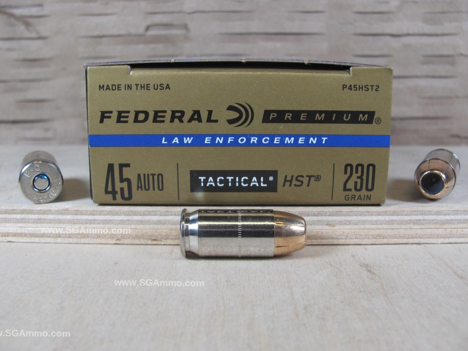 1000 Round Case – 45 Auto Federal HST 230 Grain HP Hollow Point LE Ammo – P45HST2