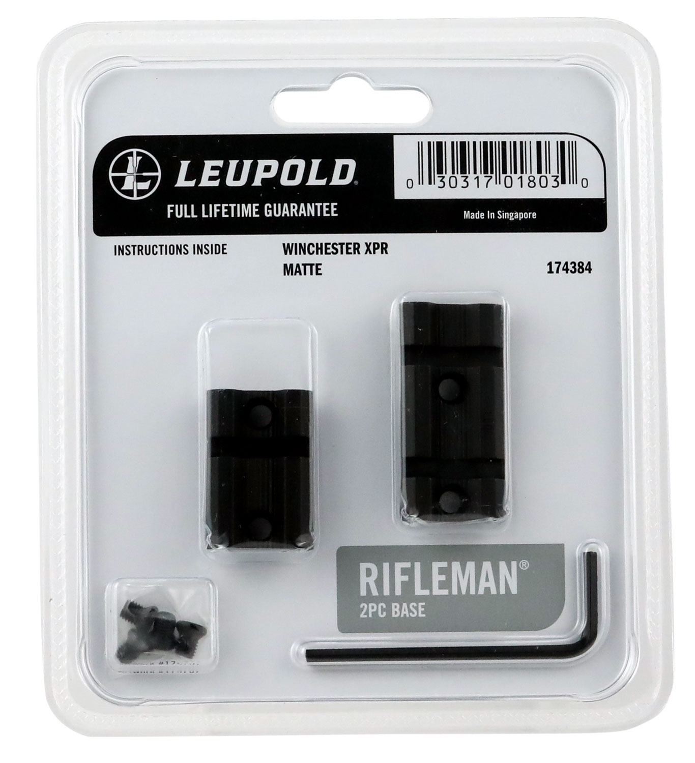 Leupold & Stevens Rifleman Winchester XPR Aluminum 2-Piece Scope Base, Matte Black - 174384