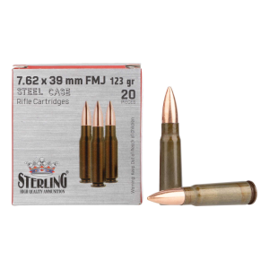 Sterling Steel Case 7.62x39 123gr FMJ - Box of 20