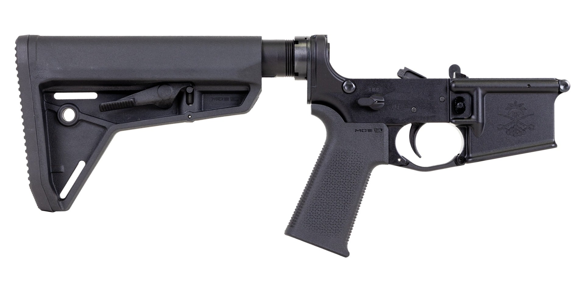 PSA Sabre-15 Forged Lower with MOE SL Stock and Grip, Black