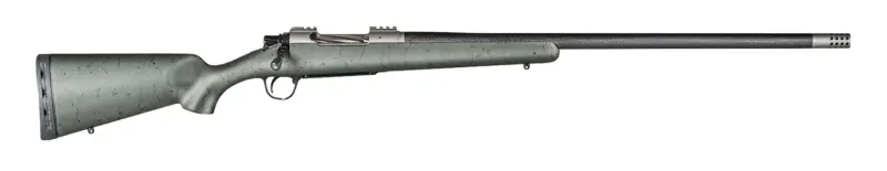 Christensen Arms CA10268315332 Summit TI Full Size 7mm Rem Mag 3+1, 26" Natural Titanium Steel Threaded Barrel, Natural Titanium Aluminum Receiver, Green w/Black Webbing Fixed Sporter Stock