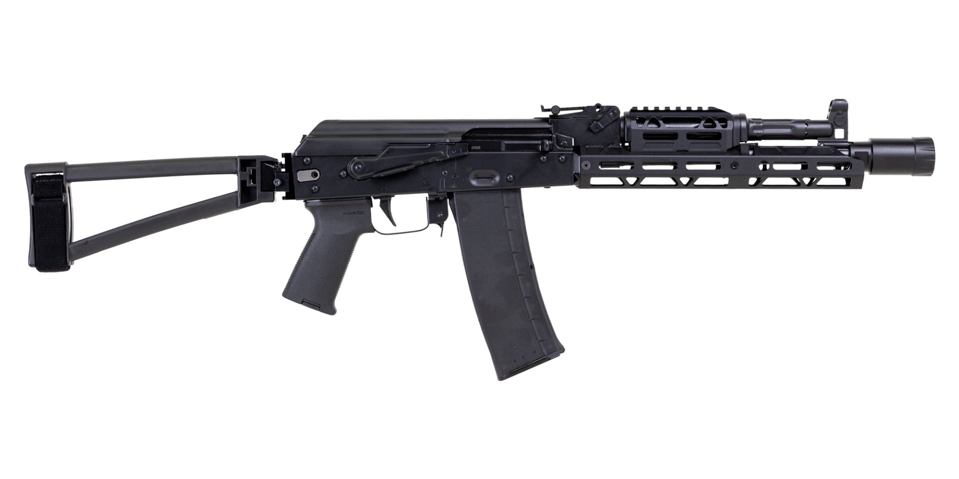 PSA AK-102 Triangle Side Folding Pistol with JL Billet Rail, Toolcraft Trunnion, Bolt, and Carrier