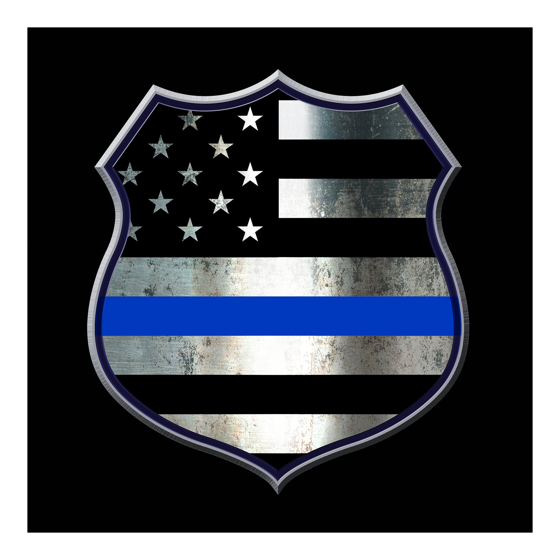 Rothco Thin Blue Line Shield T-Shirt - 2X-Large