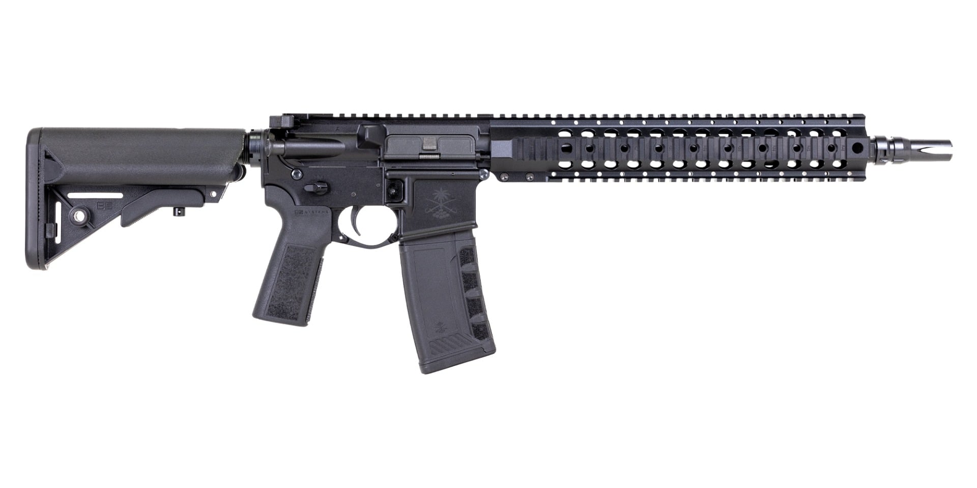 PSA "Sabre" Forged 13.7" Mid-Length 5.56 with 13" Quad Rail and JMAC GFHC-E Pin/Weld B5 Sop-Mod Rifle