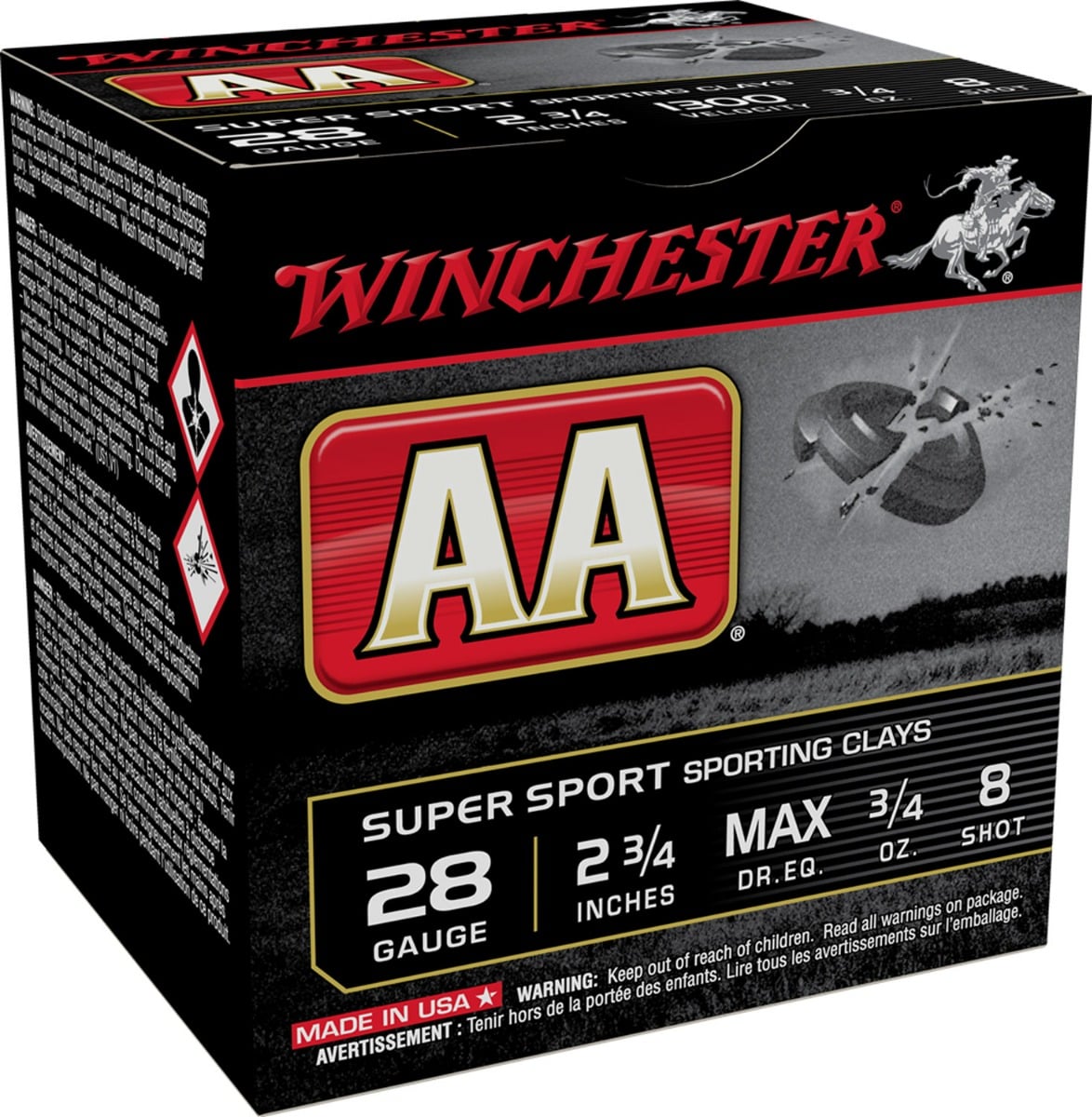 Winchester AA Sporting Clay 28 Gauge 2.75" #8 25rds - AASC288