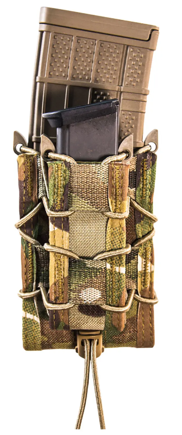 High Speed Gear 13DD10MC TACO Double Decker Mag Pouch MultiCam Nylon Belt Belts 2.25" Wide Compatible w/ Rifle Compatible w/ Pistol