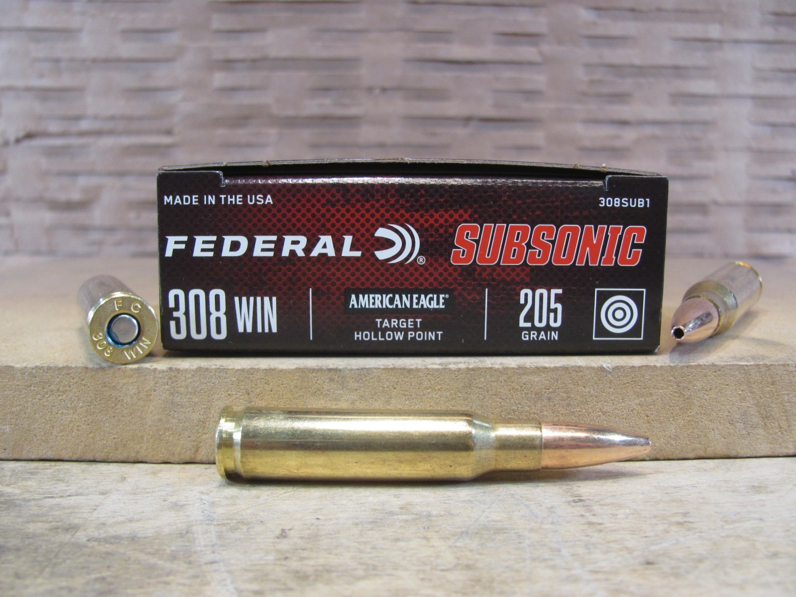200 Round Case – 308 Win 205 Grain Target Hollow Point Federal American Eagle Subsonic Ammo – 308SUB1 – NOT FOR USE IN SEMI AUTO
