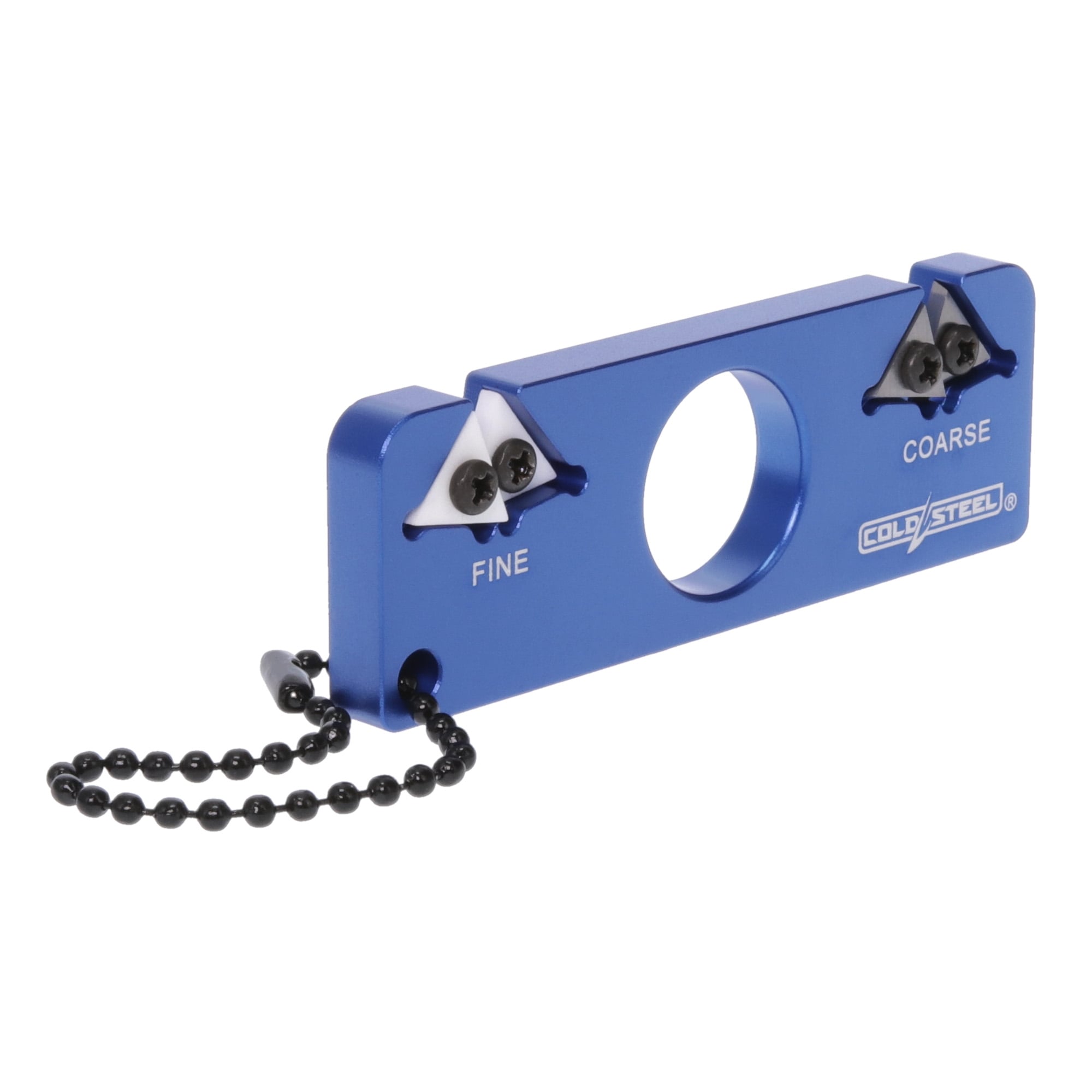 Cold Steel Dual Edge Pocket Knife Sharpener, 2.95" Overall Length, Aluminum Body, Blue