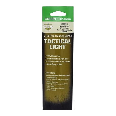 Tac Shield Tactical 12 Hour Light Stick - 2 Pack, 6 INCH, Green - 03096G