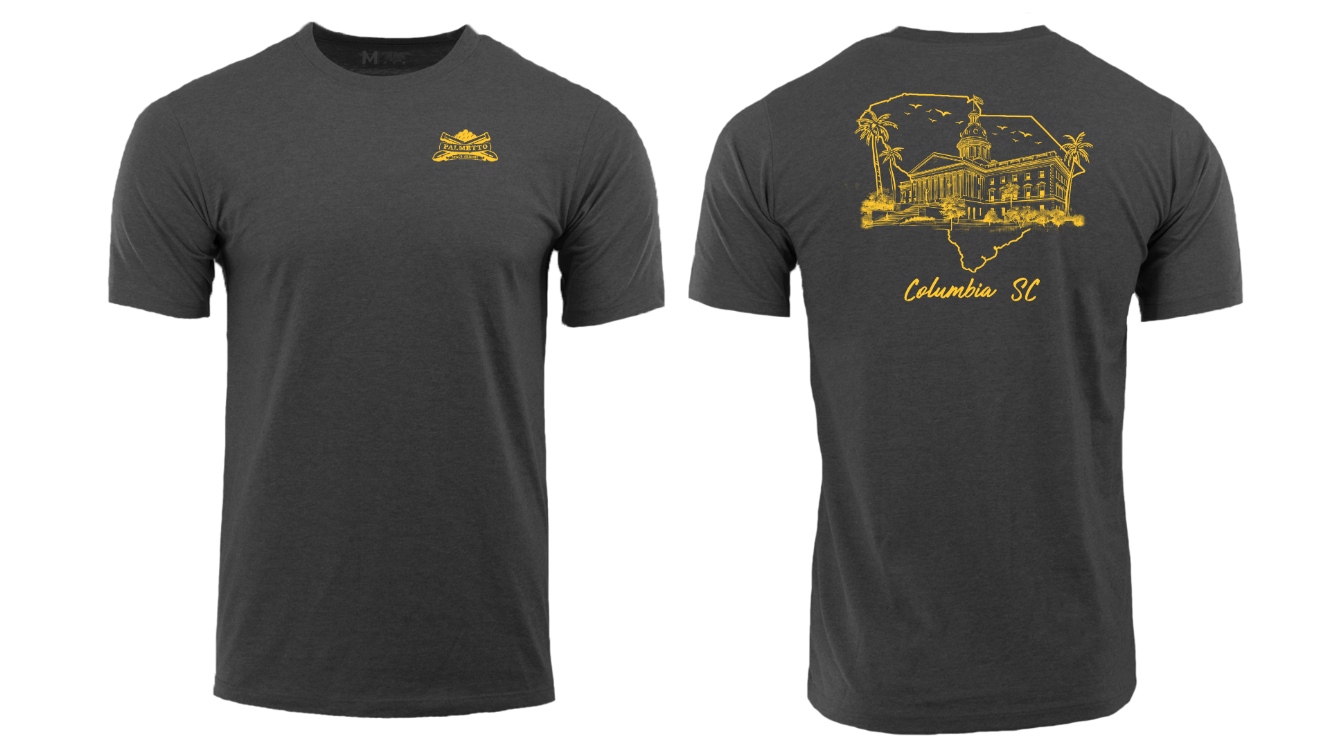 PSA Columbia SC Durasoft Tee, Charcoal Heather - Large