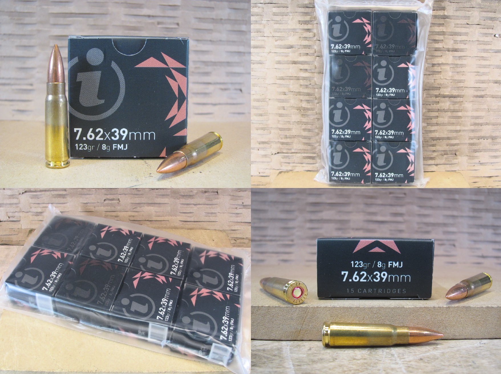 120 Round Pack – 7.62×39 123 Grain FMJ Brass Case Boxer Primed Non-Magnetic M67 Mil-Spec Ammo Made by Igman