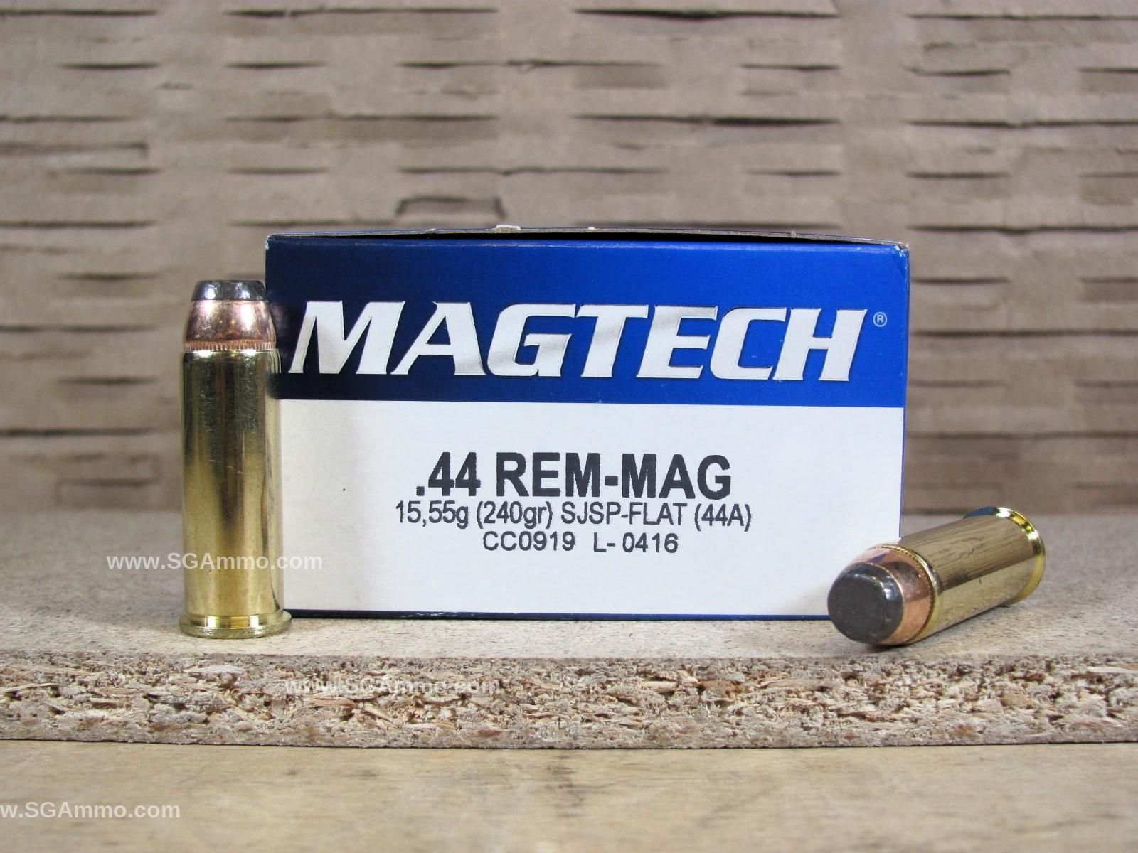 1000 Round Case – 44 Magnum 240 Grain Jacketed Soft Point Magtech Ammo – 44A