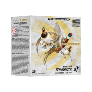 Federal PHBX1384 Premium HEVI-Bismuth 12GA 3\" 1 3/8oz HEVI-Shot Bismuth #4 Shot 25 Per Box