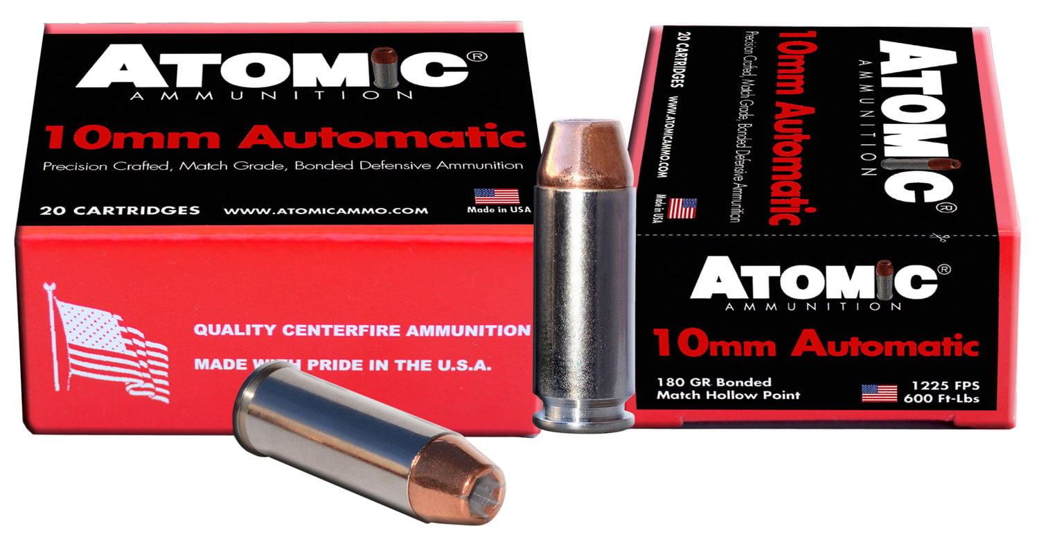 Atomic Ammunition 180 gr Bonded Match Hollow Point 10mm Ammo, 20/box - 00457