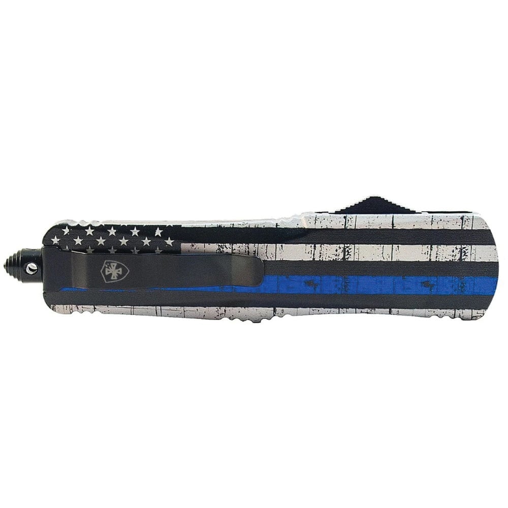 Templar Knife Back The Blue Small OTF Knife Tanto, Black/Blue - S-BTB-23-1
