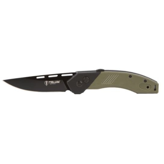 Telum Tactical Scorch Folding Knife Drop Point, OD Green
