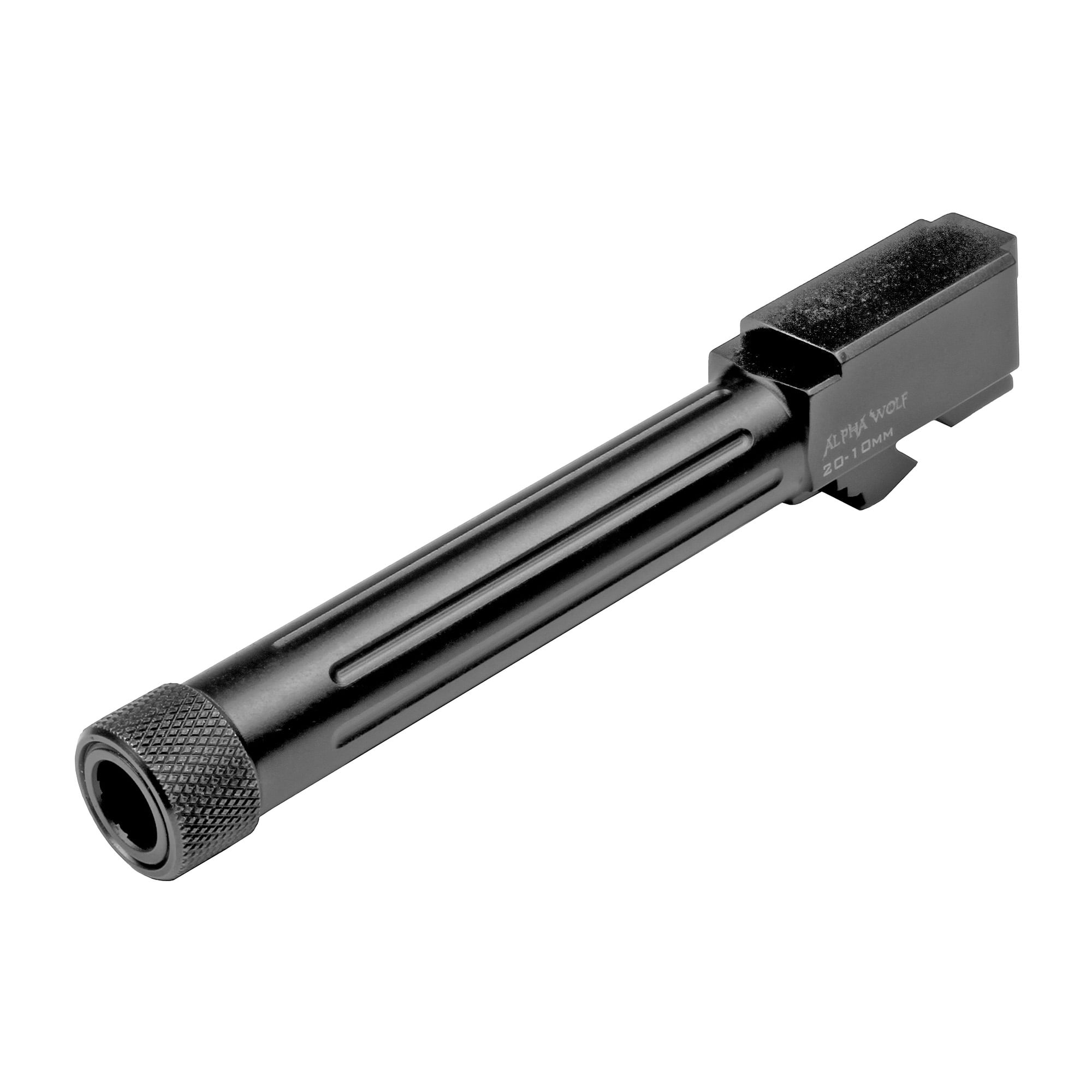 Lone Wolf Distributors AlphaWolf, 10mm, Black, Threaded And Fluted, Fits Glock 20