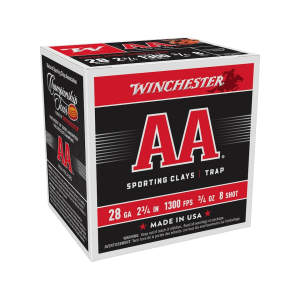 Winchester AA Super Sport Sporting Clays 28 Gauge Ammo 2-3/4" #8 Lead Shot 3/4 oz Case of 250 (10 Boxes of 25)