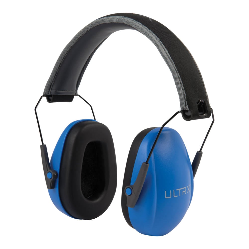 ULTRX 23 dB Slim Profile Youth Passive Earmuffs, Blue