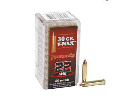 Hornady .22 WMR 30gr V-MAX Varmint Express Rimfire Ammunition 50rds - 83202