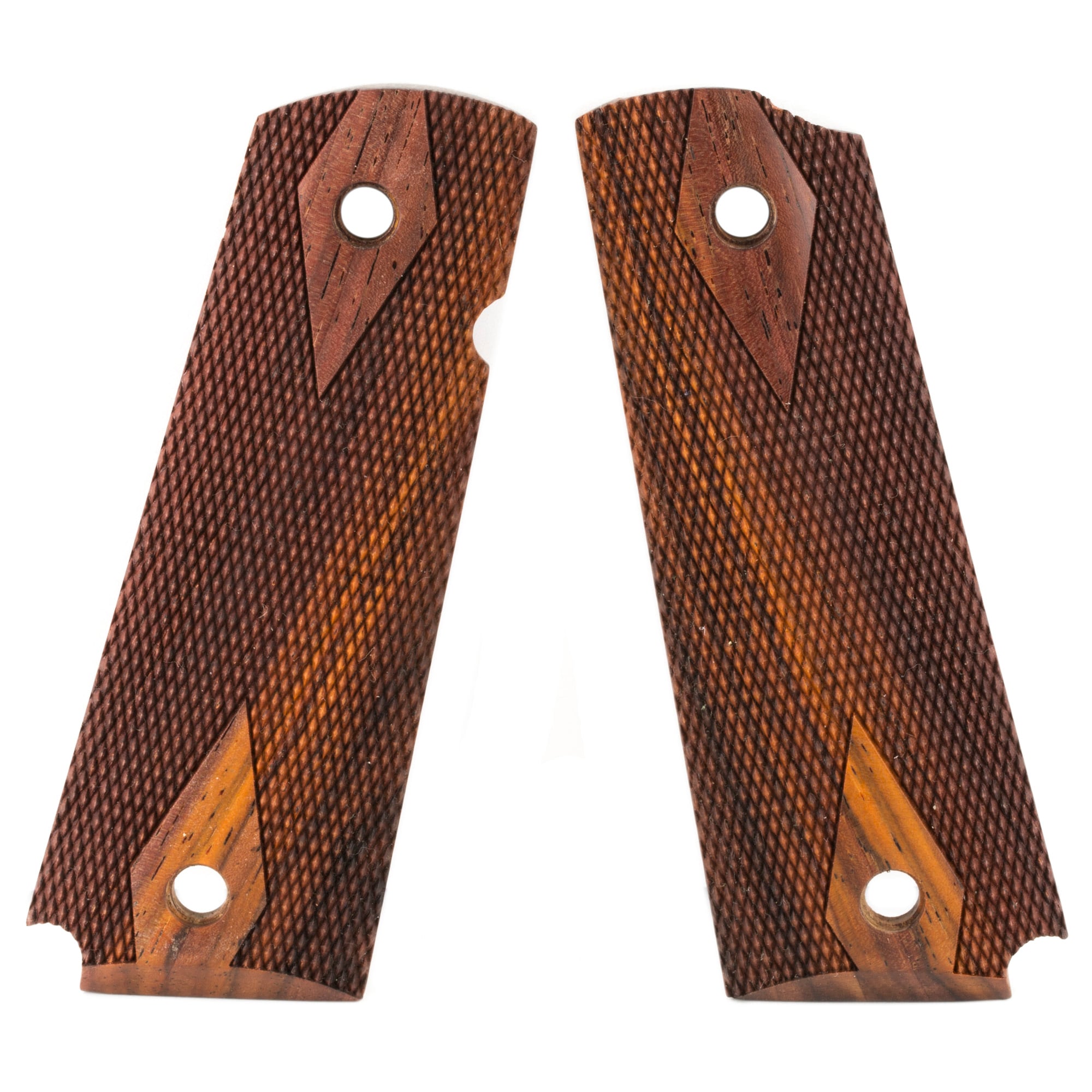 Hogue Fancy Hardwood Grip, Fits 1911 Govt, Ambi-Cut, Checkered, Cocobolo