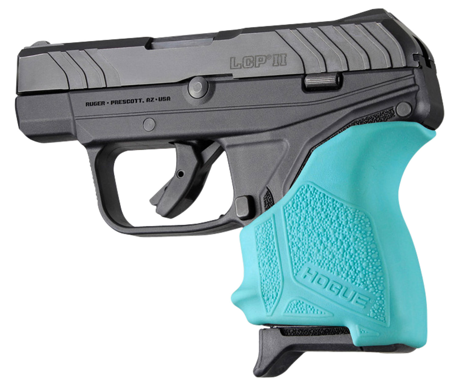 Hogue HandAll Beavertail Grip Sleeve for Ruger LCP II Pistol, Aqua - 18124