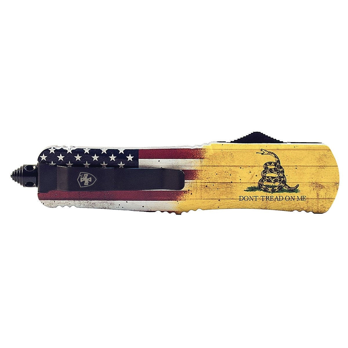 Templar Knife Don't Tread on Me Large OTF Knife Tanto, Yellow - L-DTOM-23-1