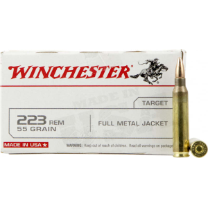 Winchester Ammo USA223R1 Best Value .223/5.56 NATO 55 GR Full Metal Jacket - 20rd Box
