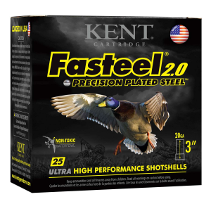 Kent Cartridge K203FS244 Fasteel 2.0 20 Gauge 3 7/8 oz 4 Shot 25 Bx/ 10 Cs