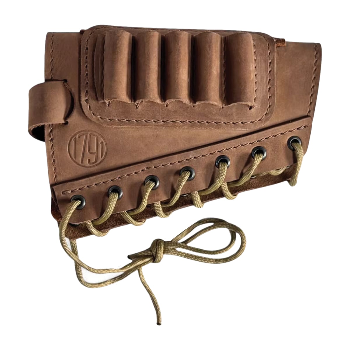 1791 Gunleather Hunt Butt Cuff Ammo Holder, 5 Shells Oiled Brown