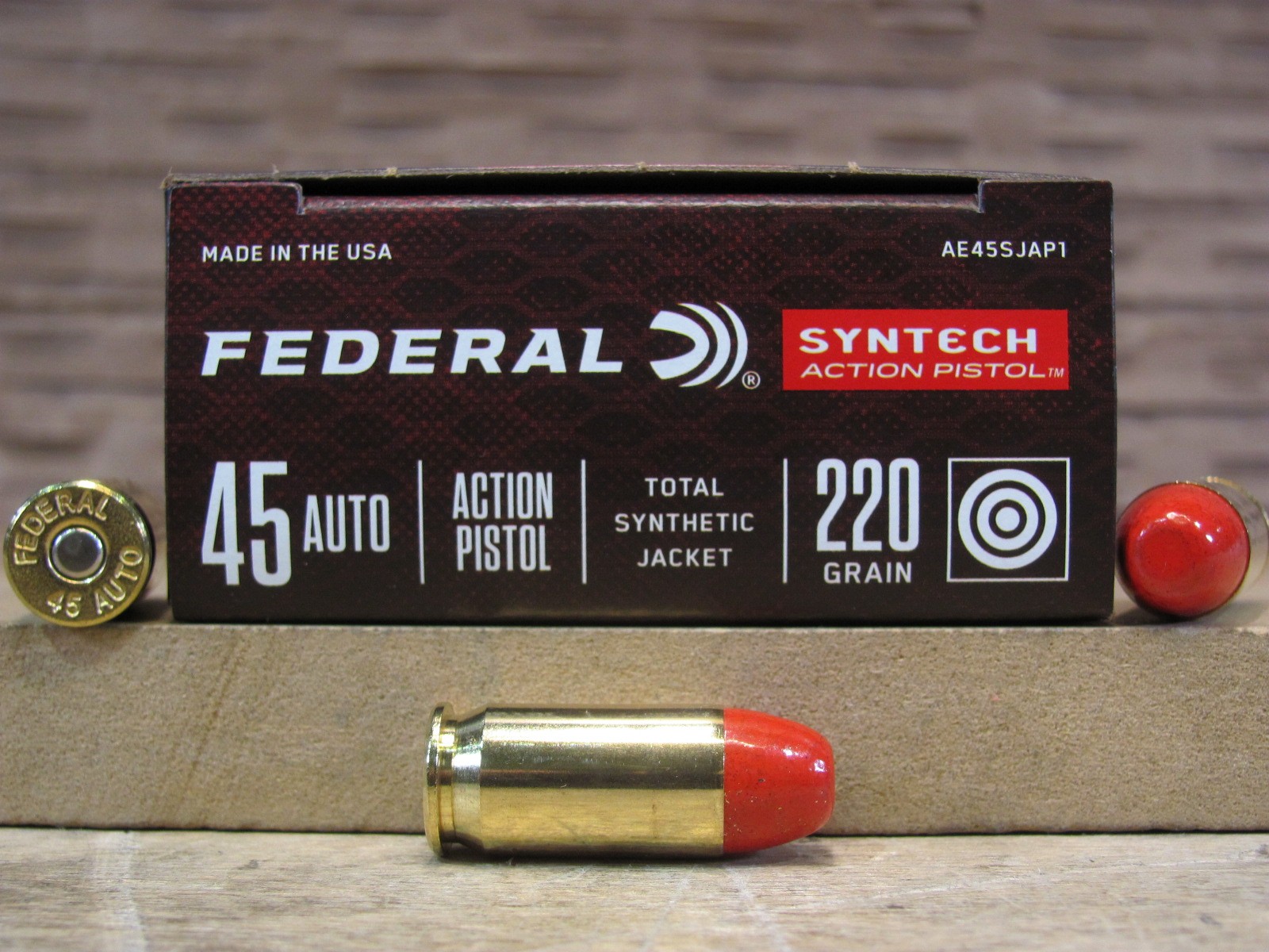 500 Round Case – 45 Auto 220 Grain TSJ Syntech Federal American Eagle Action Pistol Ammo – AE45SJAP1