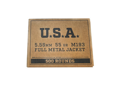 Winchester 5.56x45mm NATO Ammunition Service Grade 55 Grain M193 Full Metal Jacket Bulk Packed