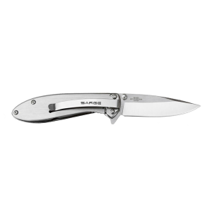 Sarge-Knives Sarge Knives Hawk Swift Assist Folder Knife 3-1/8" Clip Point Blade Chrome