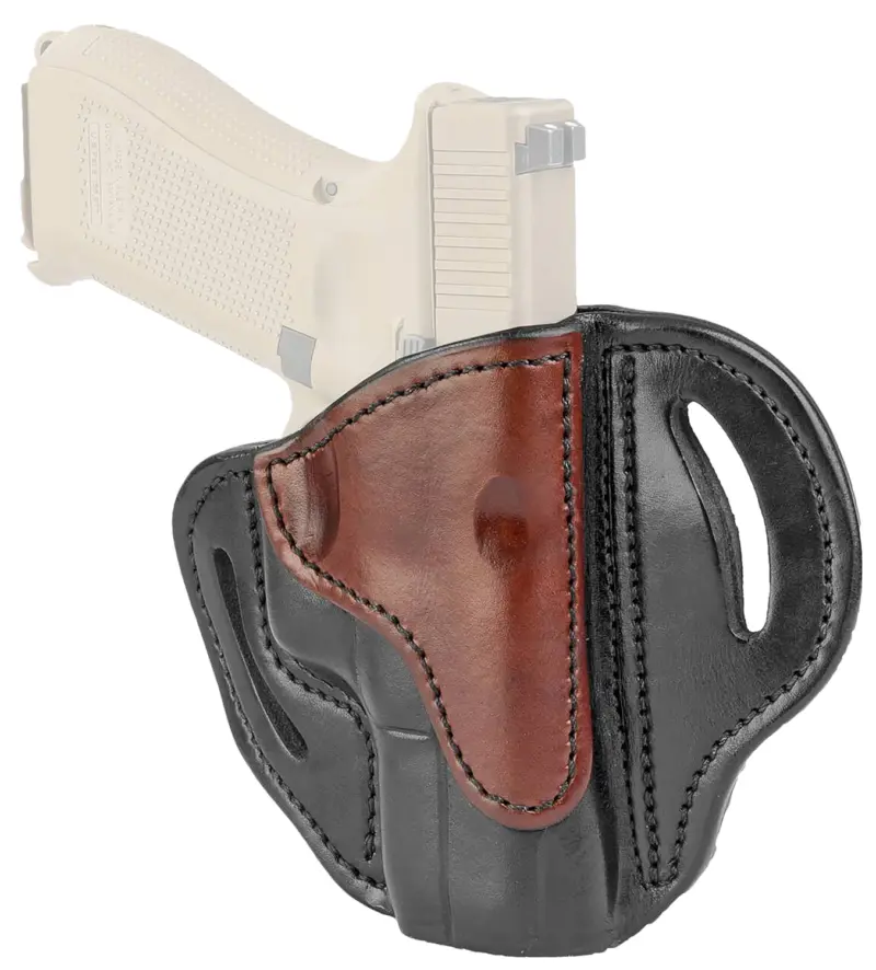 1791 Gunleather BH21BLBR BH2.1 OWB Size 2.1 Black/Brown Leather Belt Slide Compatible w/Glock 17/S M Shield/Springfield XD Right Hand
