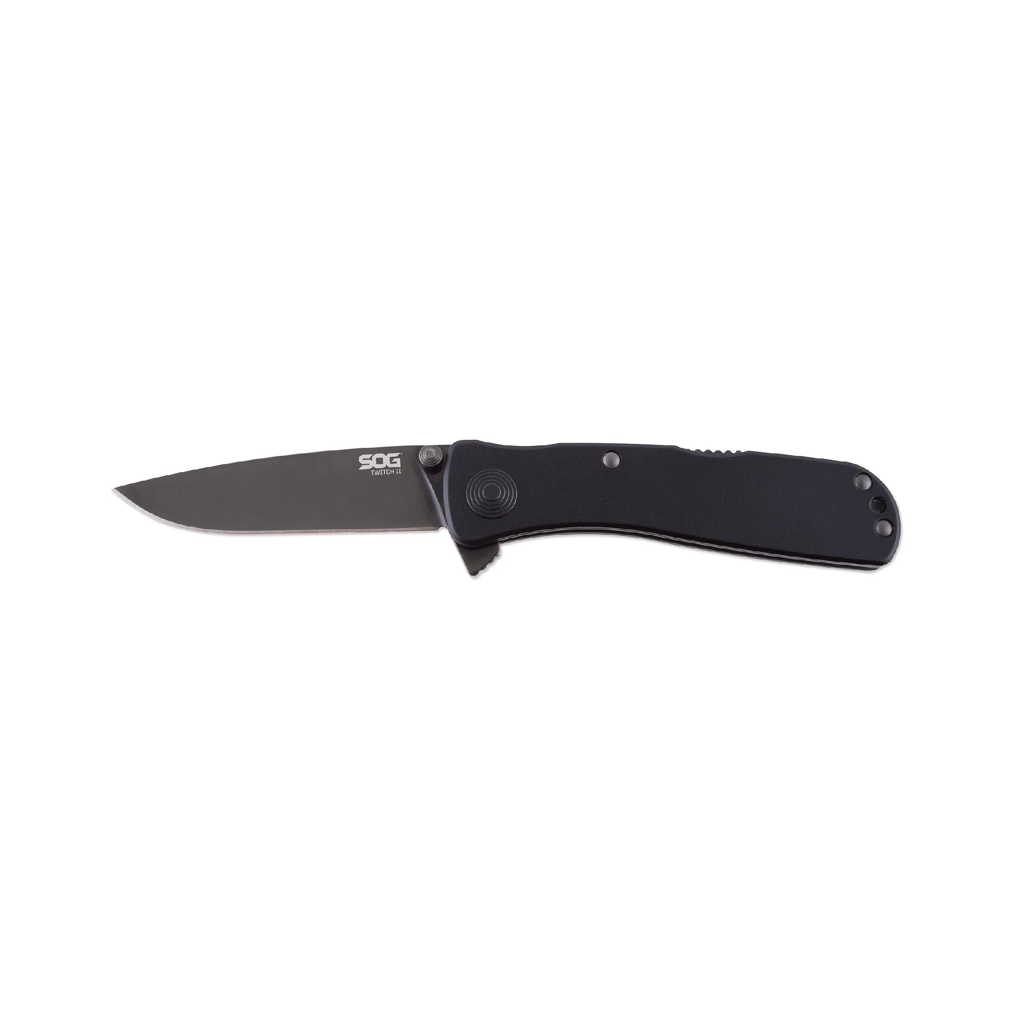 SOG Knives Twitch II 2.65" Drop Point Folding Knife, Black - SOGTWI12CP
