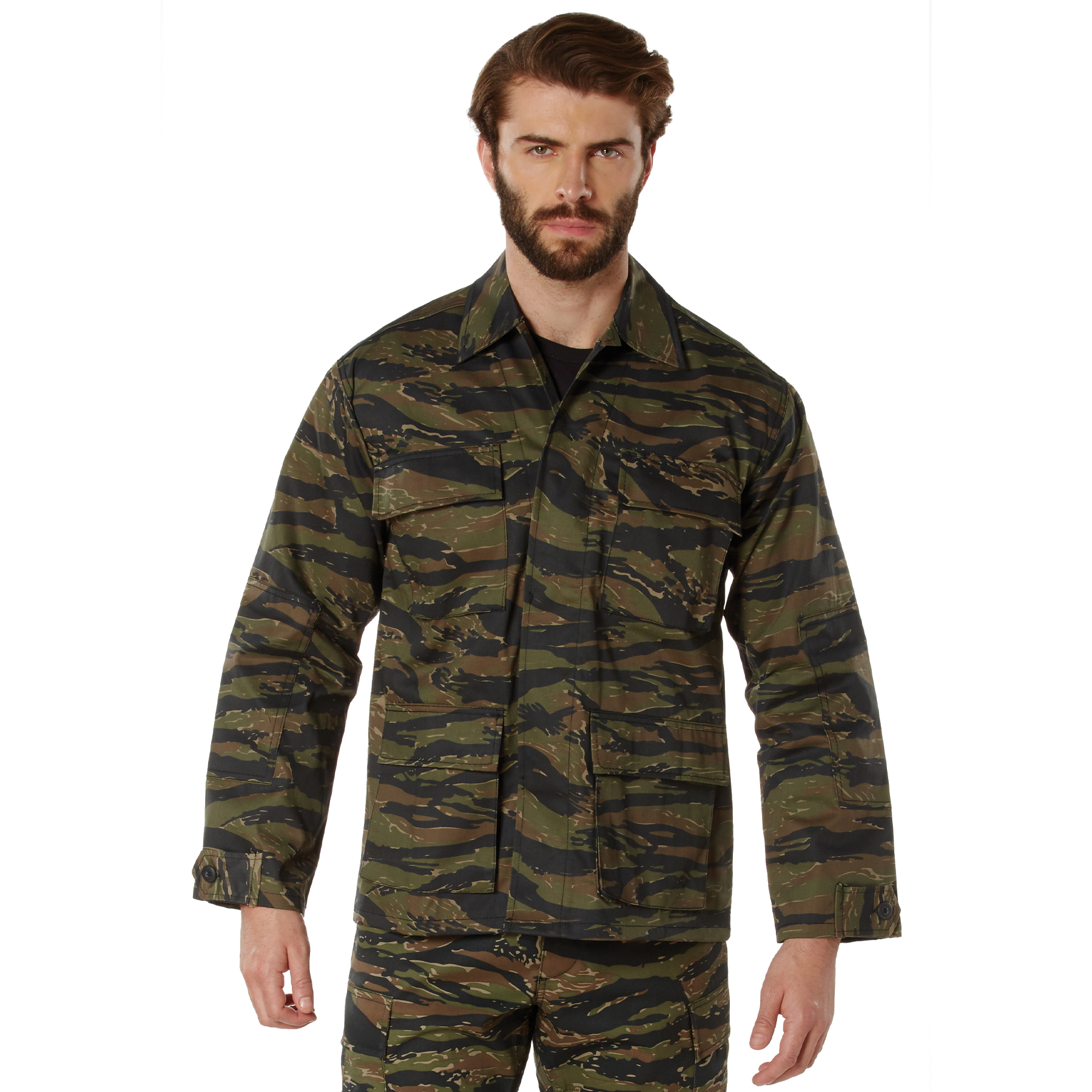 Rothco Twill Bdu Shirt - Tiger Stripe Camo, Large