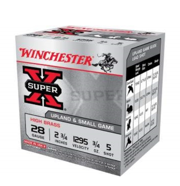 Winchester 28 Gauge Ammunition X285 Super-X High Brass 2-3/4" 3/4 oz 5 shot 1295fps 25 rounds