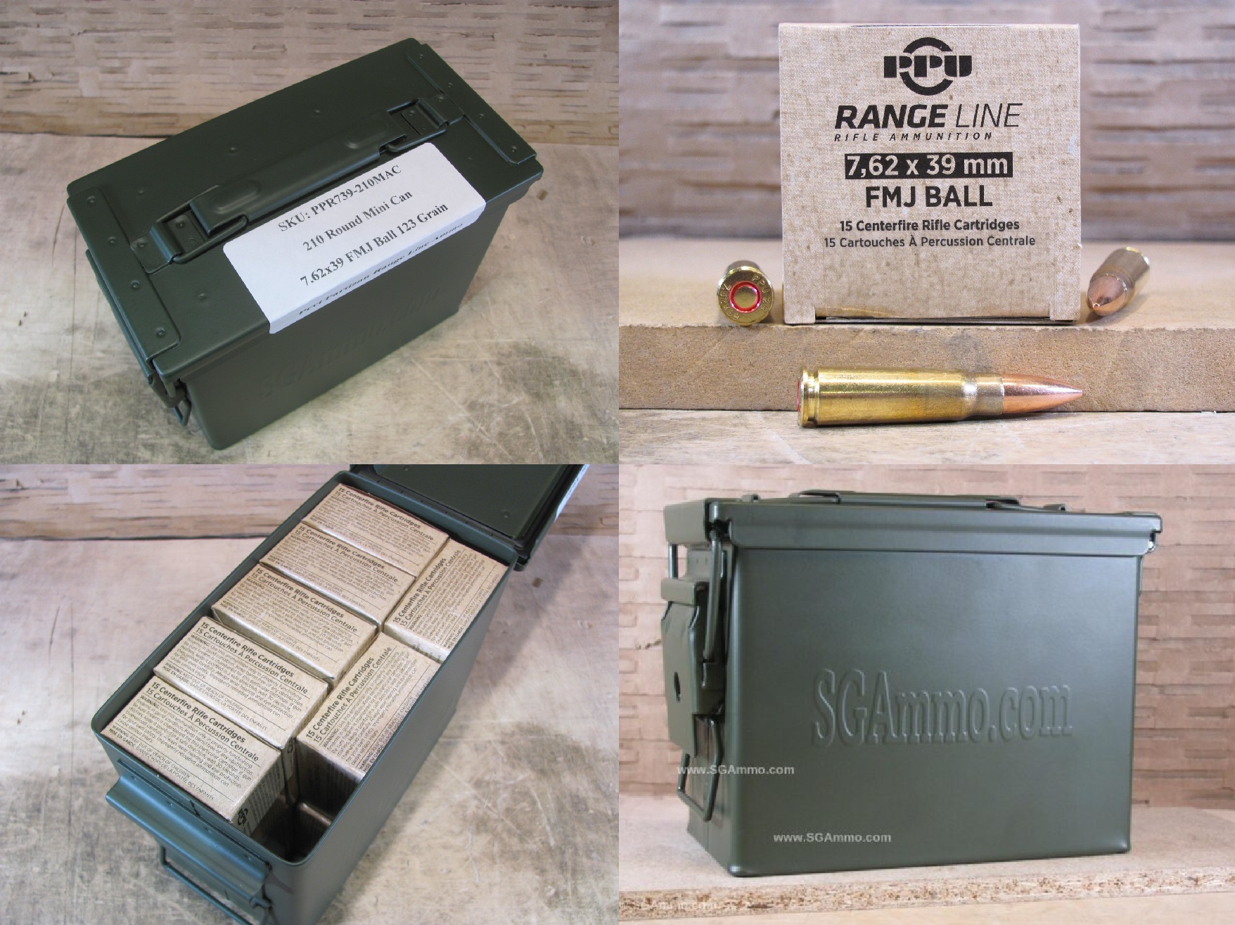210 Round Can – 7.62×39 123 Grain FMJ Ball Prvi Partizan Range Line Ammo – PPR739 – Packed in Mini Canister