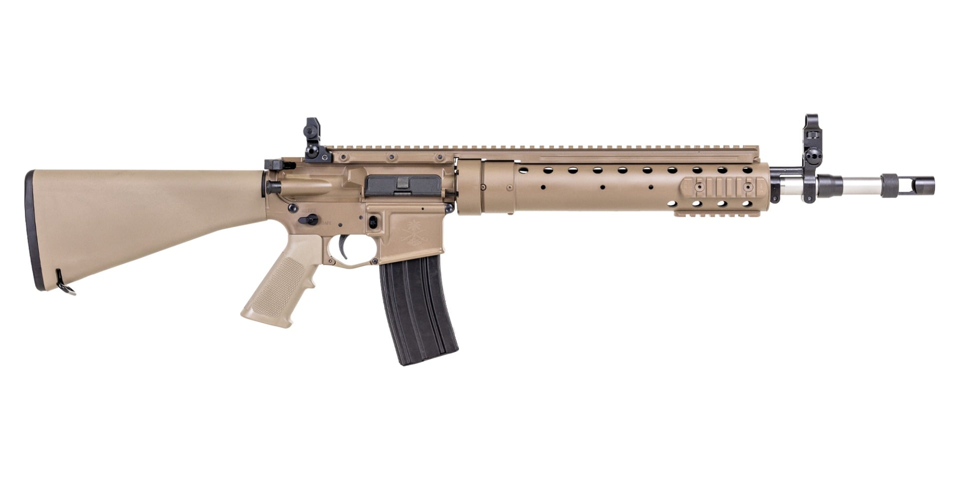 PSA Sabre-15 MK12 Mod 0 with PRI Gen III Tube and Full Length Rail 18" A1 Rifle - FDE