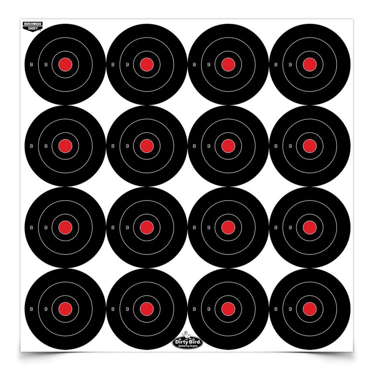 Birchwood Casey Dirty Bird 3" Non-Adhesive Bullseye Target, Black, 12/pack - 35309