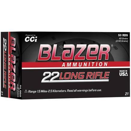 CCI Blazer .22 Long Rifle 40gr LRN Ammunition 50rds - 0021