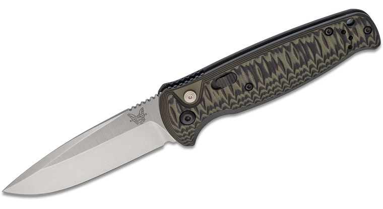 Benchmade CLA Folding Drop Point Knife, Green & Black - 4300-1