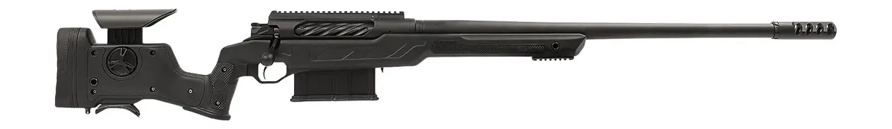 Cadex Inc CDXBMGQUA5029HI20I1J5N BMG Quake 50 BMG 3+1 29" Black DLC Match Grade Threaded Barrel, Black Cerakote Receiver w/Picatinny Rail, Adj Cheek Piece LOP Black Polymer Stock