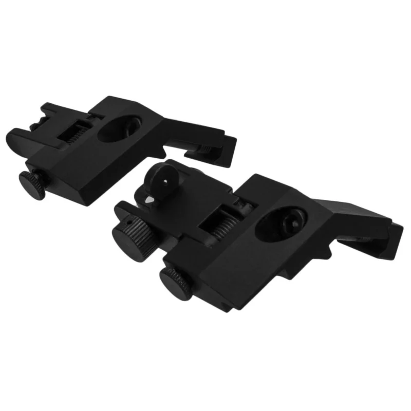 TacFire AR Front Rear 45 Degree Flip Up Spring Loaded Sights