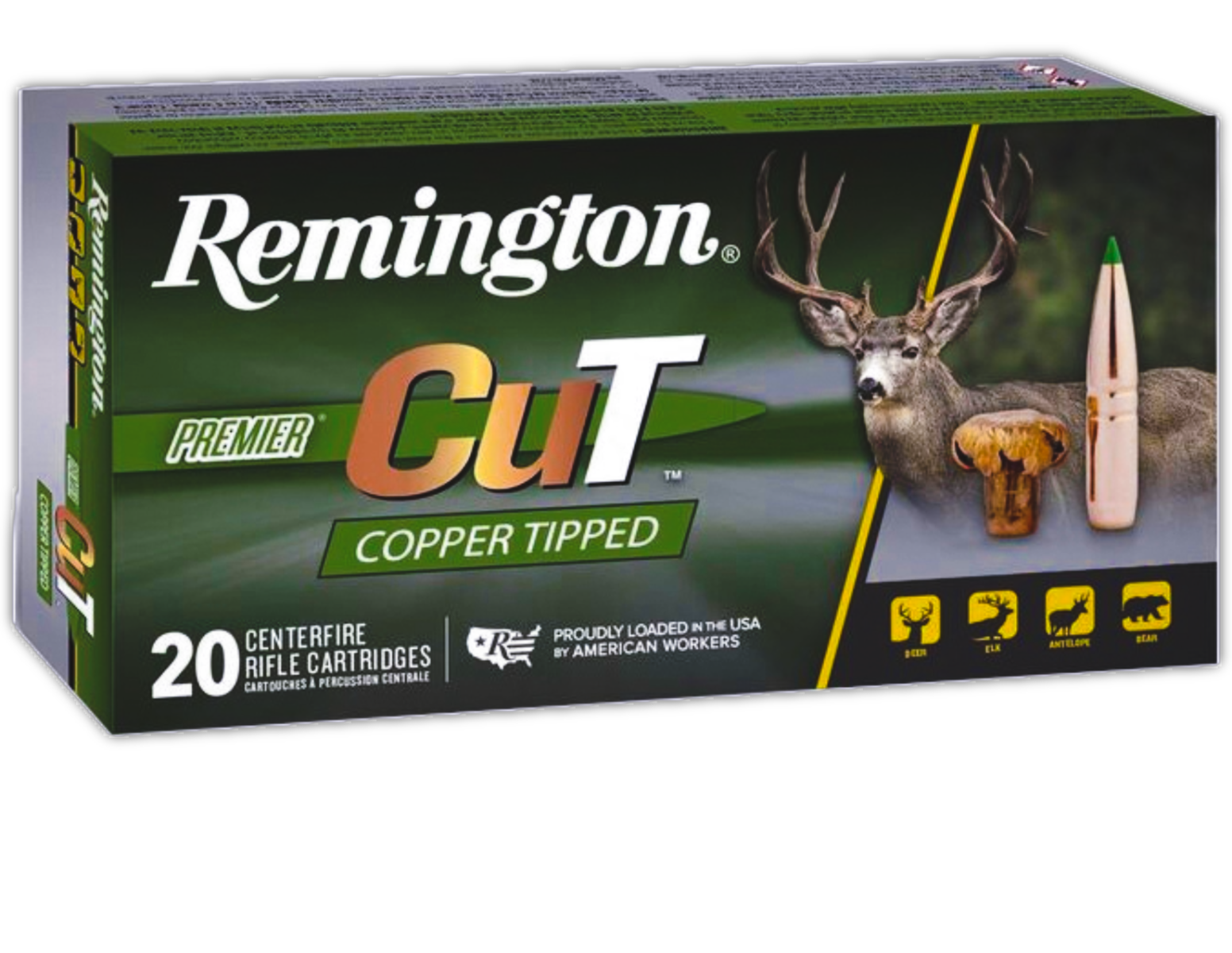 Remington Premier Cut 7mm-08 Remington 140 gr Copper Tipped 20rds Rifle Ammo for Precision Shooting - R22339