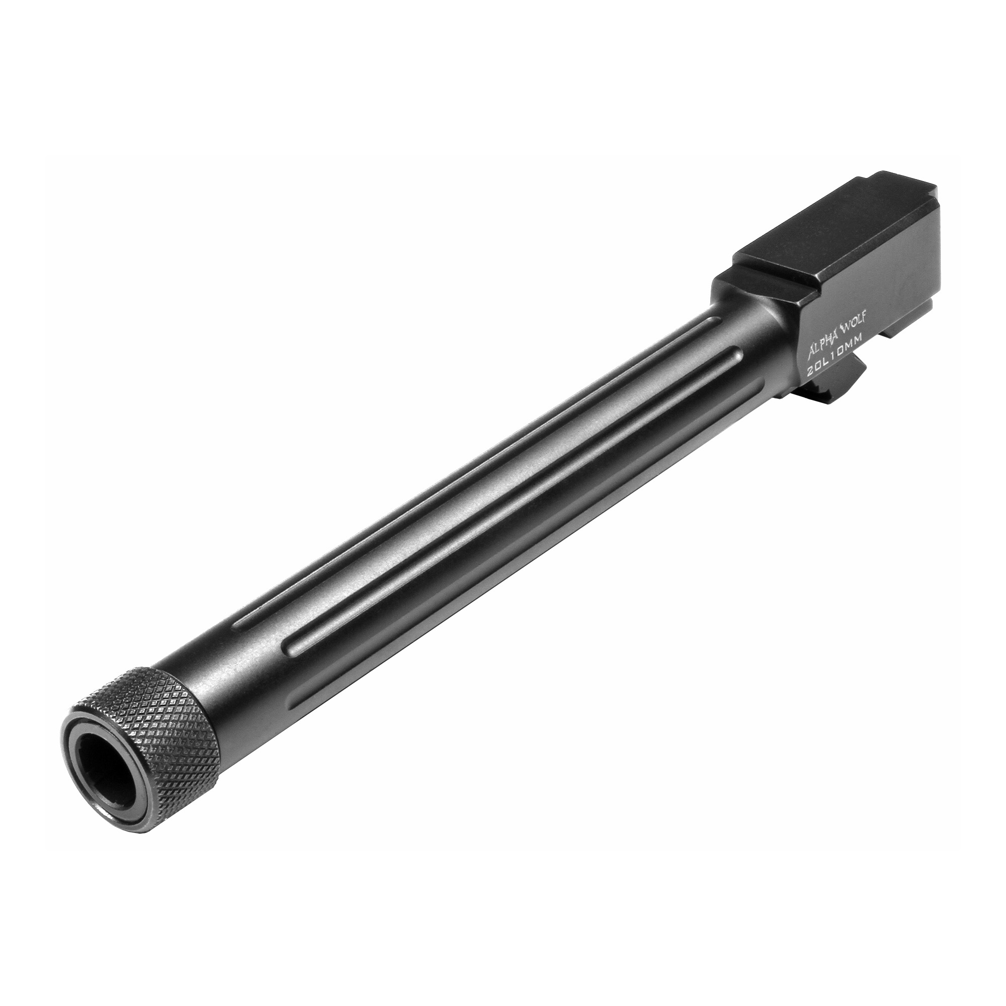 Lone Wolf Distributors AlphaWolf, 10mm, Black, Threaded And Fluted, Fits Glock 20L