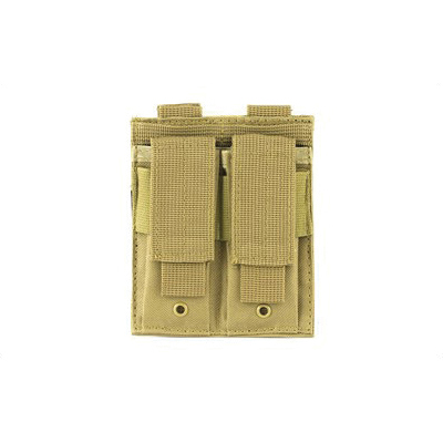 NCSTAR Double Pistol Magazine Pouch Fits Two Standard Capacity Double Stack Mags, Tan Nylon - CVP2P2931T