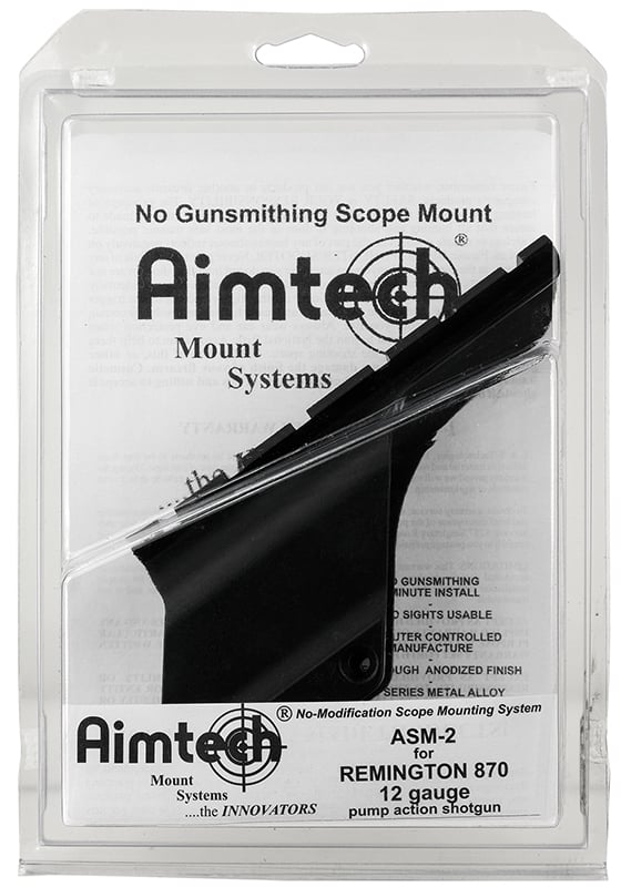 Aimtech Remington 870 12 Gauge Metal 1-Piece Dovetail Saddle Mount, Satin Black - ASM2