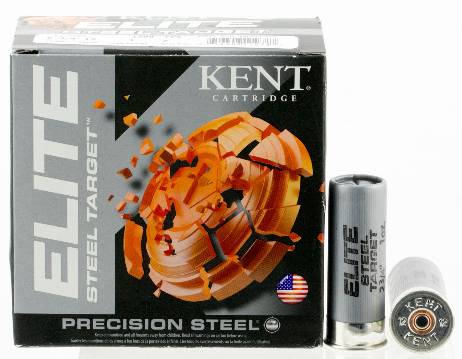 Kent Cartridge E12ST287 Elite Steel Target 12 Gauge 2.75″ 1 oz 7 Shot 25 Per Box/ 10 Case - No Credit Card Fees - Low, flat rate shipping