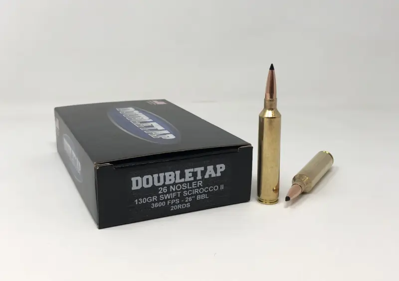 Double Tap 26 Nosler Ammunition 26N130SS 130 Grain Swift Scirocco II 20 Rounds